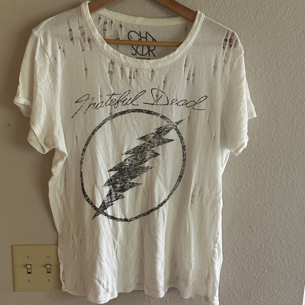 Grateful Dead Distressed White Tee